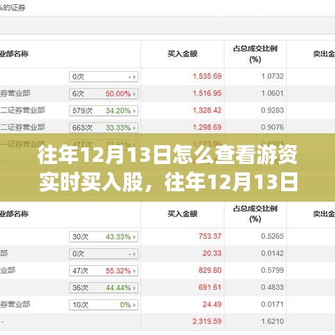 往年12月13日游資實時買入股查看指南，深度評測與介紹