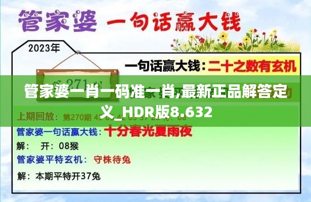 管家婆一肖一碼準一肖,最新正品解答定義_HDR版8.632