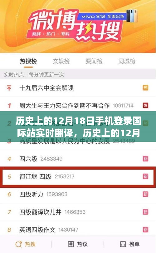 手機(jī)登錄國(guó)際站實(shí)時(shí)翻譯之旅，歷史上的12月18日回顧與實(shí)時(shí)翻譯之旅紀(jì)實(shí)