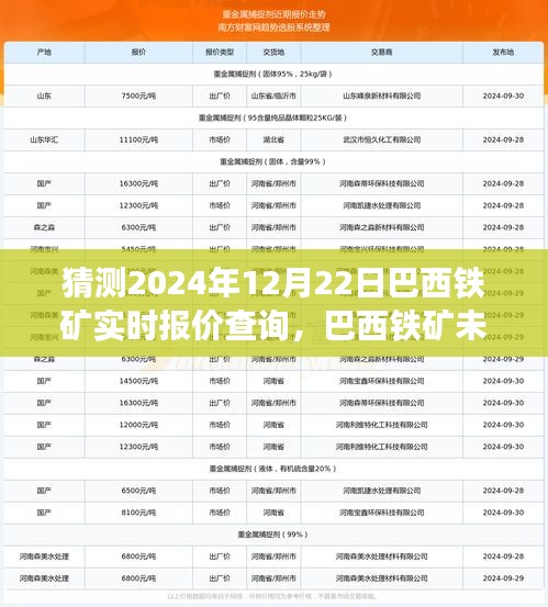 2024年12月22日巴西鐵礦實(shí)時(shí)報(bào)價(jià)預(yù)測(cè)與展望，未來走勢(shì)及市場(chǎng)分析