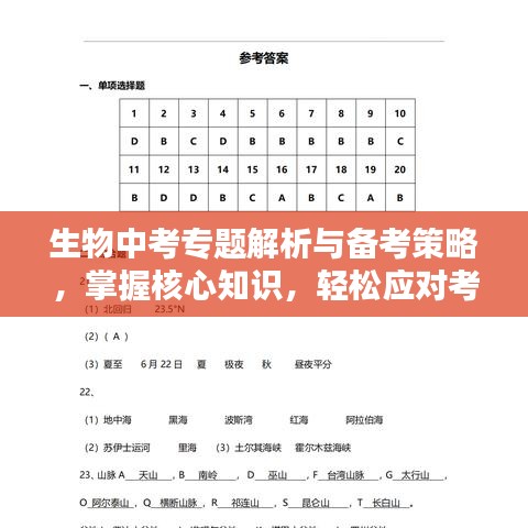 生物中考專題解析與備考策略，掌握核心知識，輕松應對考試挑戰(zhàn)