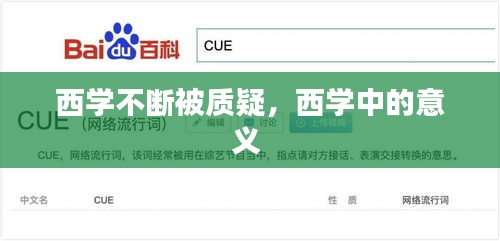 西學(xué)不斷被質(zhì)疑，西學(xué)中的意義 