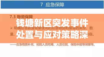 錢塘新區(qū)突發(fā)事件處置與應(yīng)對策略深度解析