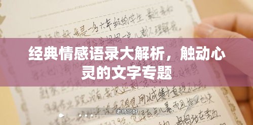 經(jīng)典情感語錄大解析，觸動心靈的文字專題